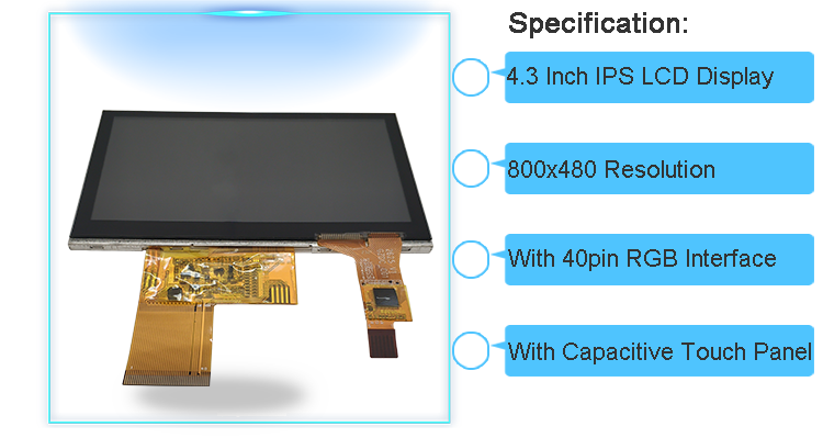 Capacitive Touch RGB IPS TFT Display 4.3
