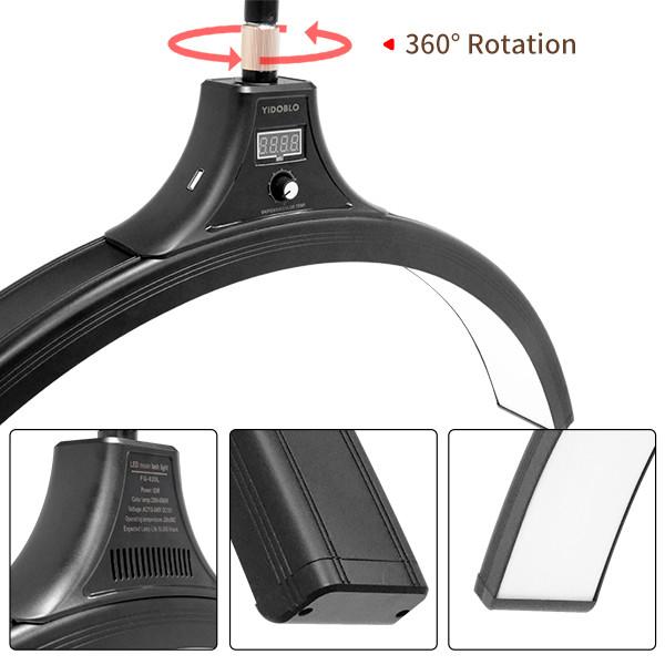 Luz do dia 3200k 6500k luz de preenchimento led em forma de lua 60 watts iluminação de beleza de spa para estúdio de tatuagem de unhas