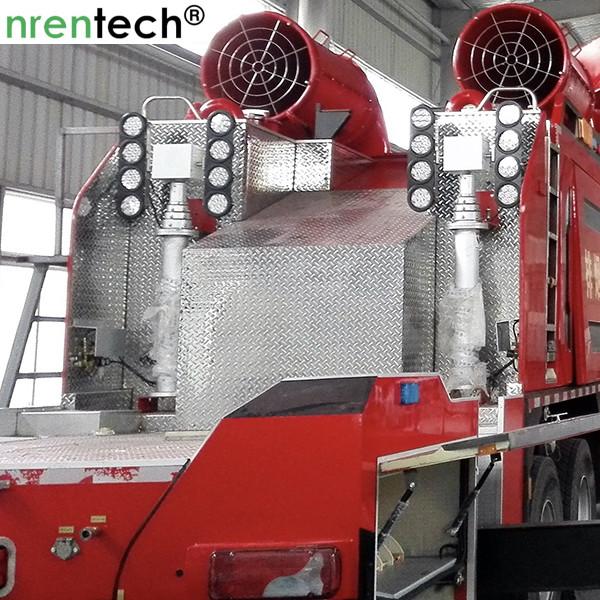 12m pneumatic telescopic mast lighting tower 6x120W LED mounted for fire tender lighting tower