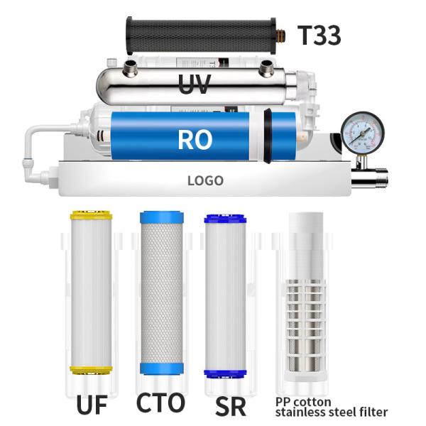 304 Stainless Steel UV Water Purifier 600G RO Reverse Osmosis Drinking System