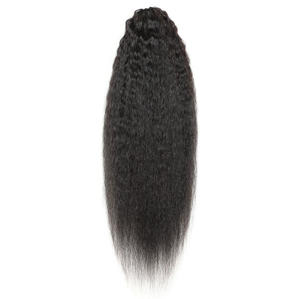 0.2kg Drawstring Human Hair Kinky Straight Ponytail Extensions for Women 2022