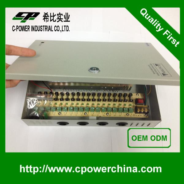 12V 20A DC 18CH Channel Power Supply Box for CCTV Camera Security Surveillance Output