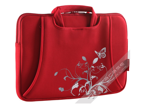 11.6”, 13.3”, 15.6” Neoprene Laptop Sleeve with Stylish Silk Screen Printing, Black, Red