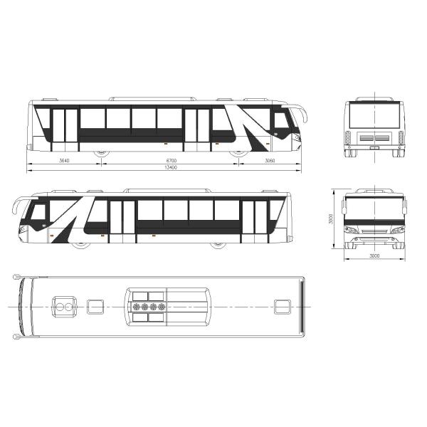 Full Aluminium Body International Airport Bus Aero Bus With IATA Standard