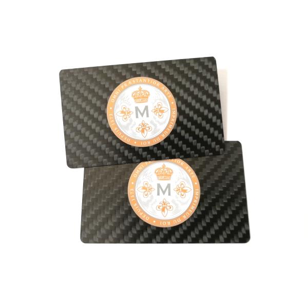 Carbon Fibre Black Card Silkscreen Printing Logo 85x54x0.5mm