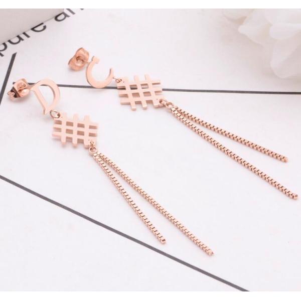 Earring Supplier Popular Fringe Earrings Zirconia Long Gold Metal Tassel Earrings Exclusive design Tassel Earring