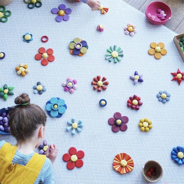 Младенец деревянный конструктор установил нордическую деревянную радугу преграждает младенца g малыша детей игрушек Montessori свободных частей воспитательного