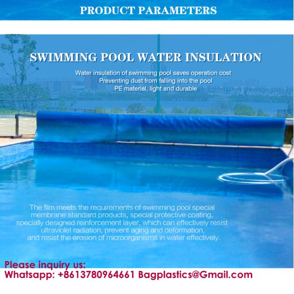 Solar Pool Cover, Pool Bubble Cover, 600 Micron Pools Solar Blanket With Dual Heat-Locking Air Layer For Pools, Daytime Heat Absorption, Nighttime Heat Retention, Blue & Silver, Cuttable
