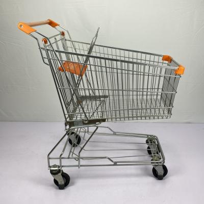 Trole convencional asiático do armazém do supermercado da corrente do carrinho de mão do metal do estilo 125L com volume de vendas alto