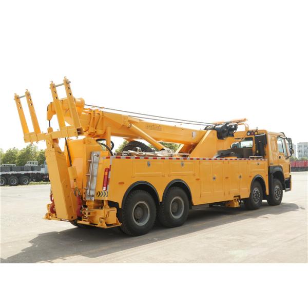 HOWO 12 Wheeler 50 Ton Tow Truck , 360 Degree Rotating Flatbed Tow Truck