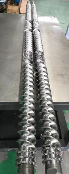 Involute Spline Screw Shafts Plastic Twin Screw Extruder Parts For Puffed Food Industry