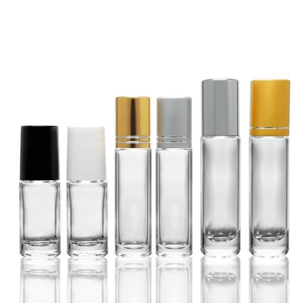 Бутылки ролика духов 10ml ясные стеклянные с крышкой серебра золота алюминиевой