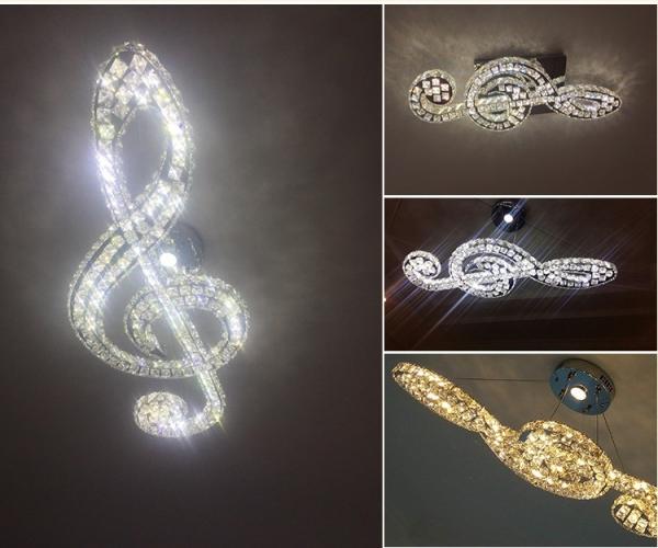 Crystal glass ceiling lights Music Lampshade For Indoor Home Lighting Fixturs (WH-CA-50)