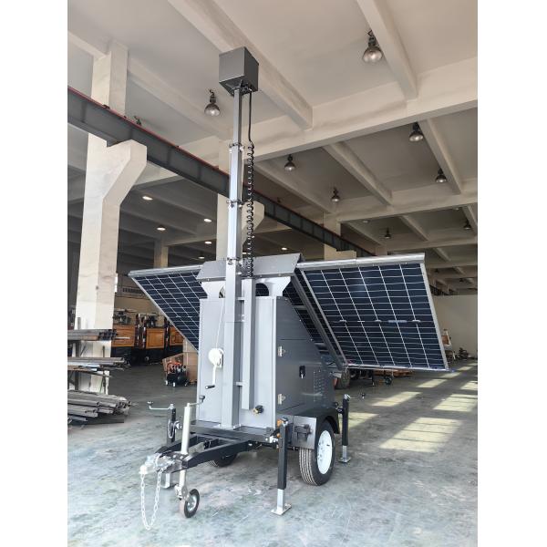 Solar Power Security Smart Camera Cctv Trailer Cold Galvanizing For Warehouse Monitoring