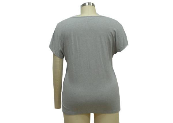 Overlapped SleevesLadies Casual T Shirts / Female T Shirt 40/42/44/46/48 Sizes