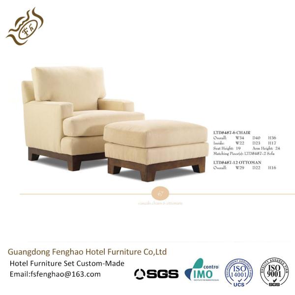 Comfortable Bedroom Arm Leisure Chair Ottoman Swivel / Navy Accent Two Arm Chaise Lounge