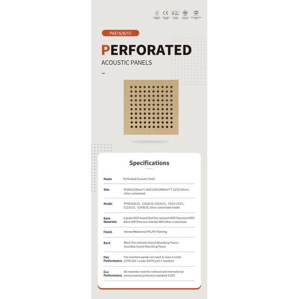 Modern Style Veneer Acoustic Perforated Wood Panels For Residential Office