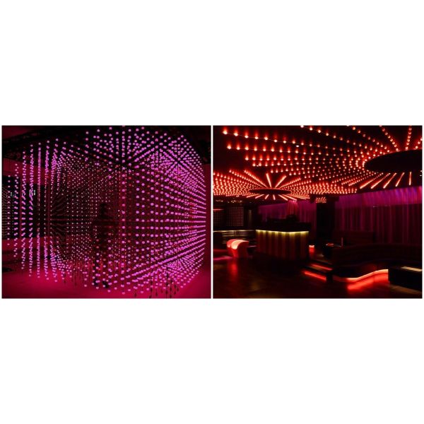 IP65 Waterproof 35mm DMX RGB LED Ball Light String with Custom Spacing