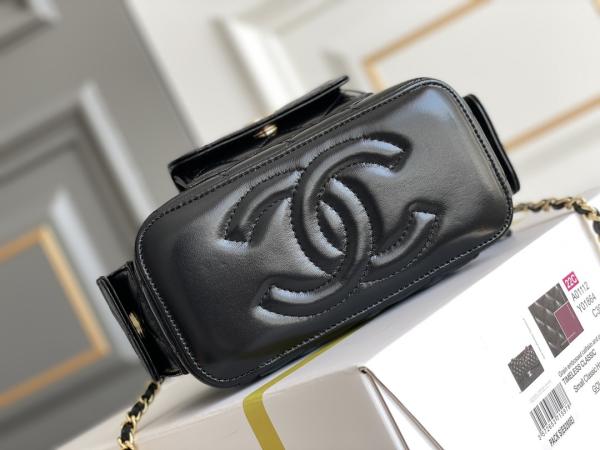 Caso marcado feito sob encomenda da vaidade de Chanel 22K dos sacos da pele de carneiro multi bolso