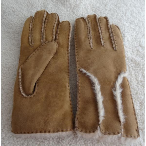 Genuine leather gloves fur gloves winter double face shearing gloves