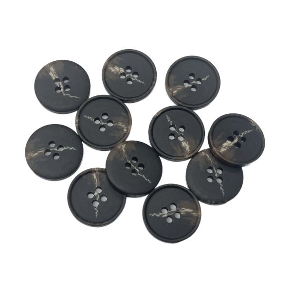 36L 4 Holes Fake Horn Buttons Dark Brown Use For Sweater Coat