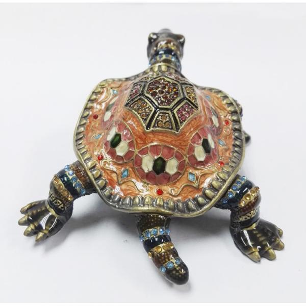 Classical turtle metal jewelry box diamond jewelry box ring box painted dressing table decorations