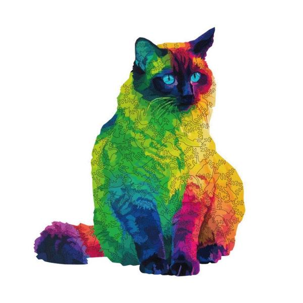 Rainbow Cat Discomforts Cat Alien Unisex Wooden Puzzle for Adults Perfect Birthday Gift