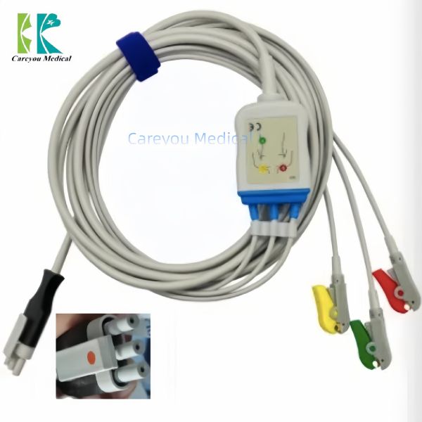Medical Consumables Integrated Three-Lead ECG Lead Wire Compatible With German Metrax
