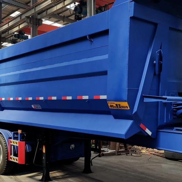 Suspension Mechanical Suspension Flatbed 3 Axle Rear Dump Semi Trailer with Flatbed