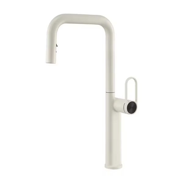 All Brass Red High-end Kitchen Pull-out Faucet Vegetable Sink Wash Basin Sink Rotating Cold and Hot Home Telescopic Style