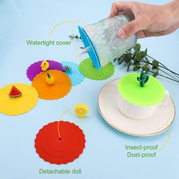 Силиконовая крышка кружки, красочная антипылевая крышка силиконовой кружки Милые многоразовые силиконовые крышки для чашек кружка пиво стекло в помещении