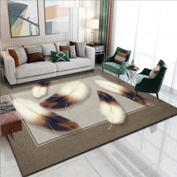 Feather Living Room Floor Carpets North European Crystal Velvet Sofa Bedroom Carpets