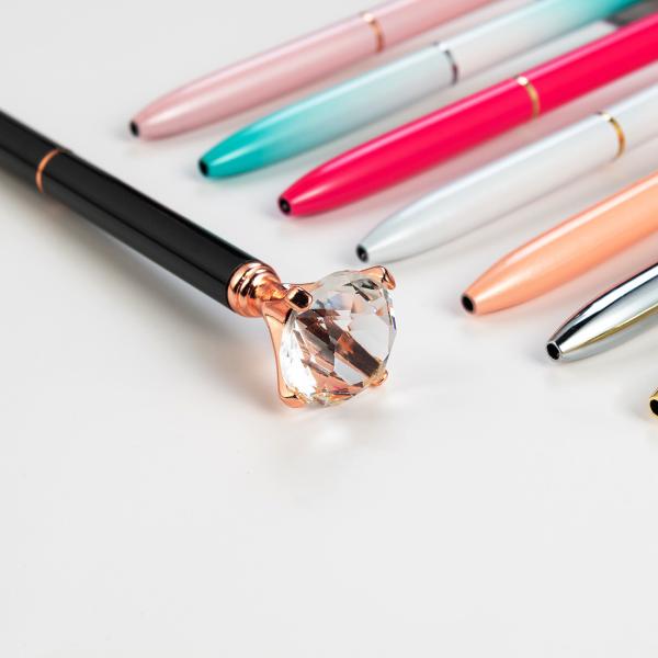 Caneta Esferográfica de Cristal de Diamante Personalizada para Presente 2.5g 0.35mm Largura de Escrita