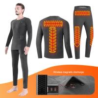 Invierno ropa interior eléctrica con calefacción conjunto de lana pantalones térmicos calentamiento de esquí traje corporal