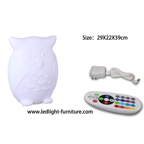 Rechargeable Battery LED Owl Night Light with 16 Colors Remote Control