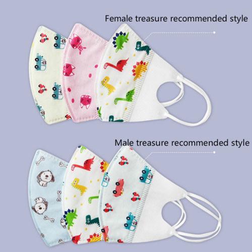 Dustproof 95% Filtration 17.5x13 3D Protective Face Mask Three Layers For Children