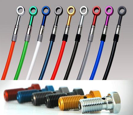 1/8 SIZE 3.2*7.5 Motorcycle Racing Colored /PTFE Steel Braided Brake Line Hose Kits