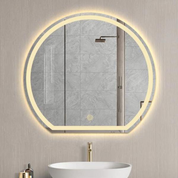 Customized LED Round Bathroom Mirror Aluminum LED Lighted Bathroom Mirror 12V Voltage