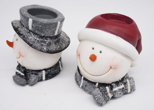 Color Customized Polyresin Crafts Santa Claus Candle Holders For Christmas Decoration