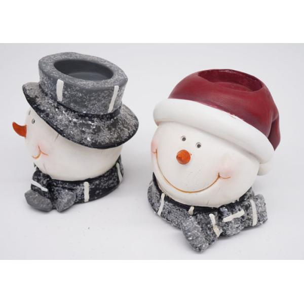 Color Customized Polyresin Crafts Santa Claus Candle Holders For Christmas Decoration