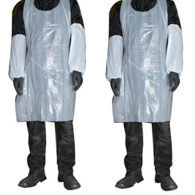 Aventais descartáveis plásticos brancos, aventais unisex do vestuário de proteção