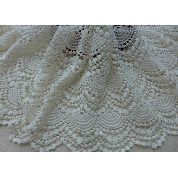 Винтажный французский вязать крючком крючком край шнурка хлопка Скаллопед тканью выдалбливает вне точки цвета слоновой кости