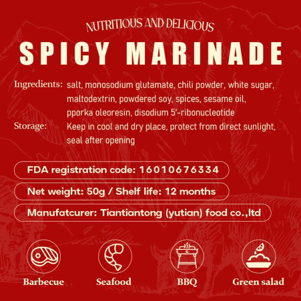 1KG Package Korean Beer Fried Chicken Spicy Flavor Marinade Powder Dried Style Blended Red Chili Spicy Marinade