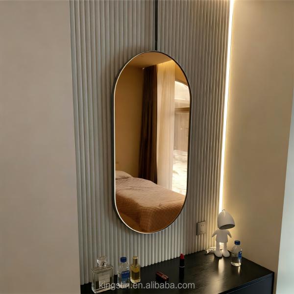 Kingstin Nordic Style Suspender Runway Style Back Illuminated Hotel Bathroom Mirror Ceiling Suspended Mirror