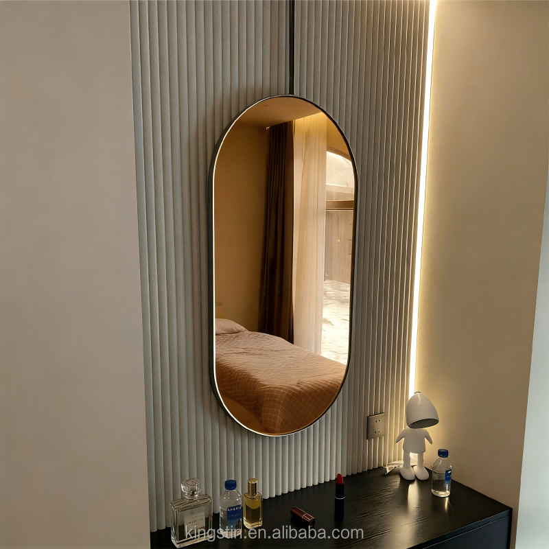 Kingstin Nordic Style Suspender Runway Style Back Illuminated Hotel Bathroom Mirror Ceiling Suspended Mirror
