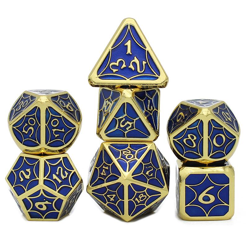 Zinc Alloy Metal Dice Set with Custom Logo and Sharp Edge for DND RPG Games