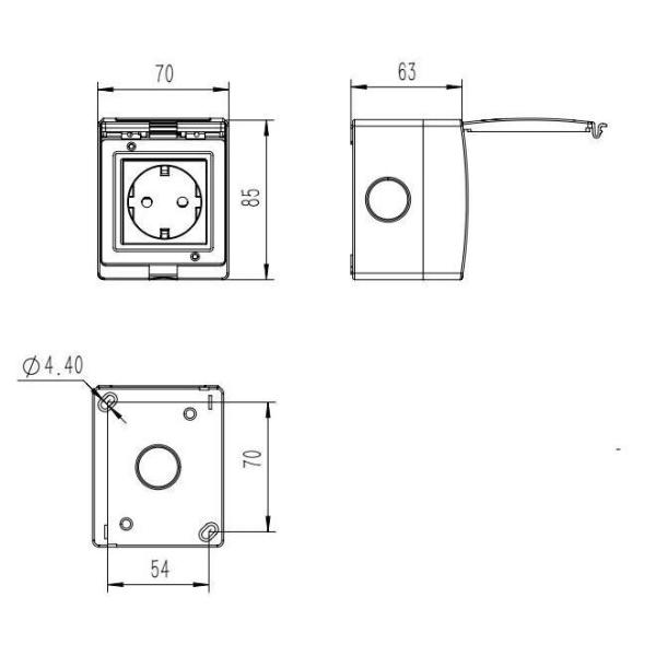 Waterproof Wall Switch Socket , Surface Mounted German Power Socket