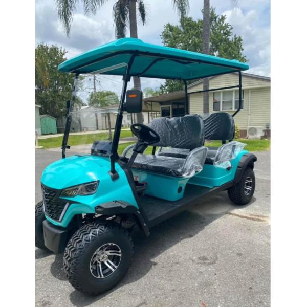 Синий 4-местный передний охотничий электрический гольф-коляска 72v 150ah Литийная батарея 14-дюймовая шина