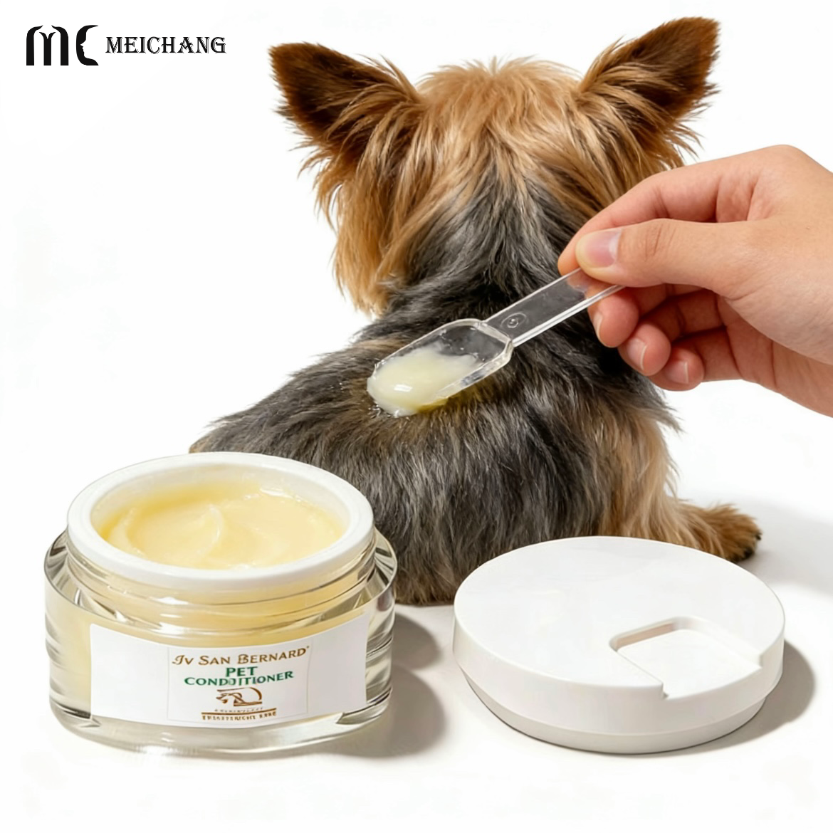 30g/50g AS+PP Cream Jar with Built-in Spoon and Airtight Sealing for Pet Grooming Styling Balm
