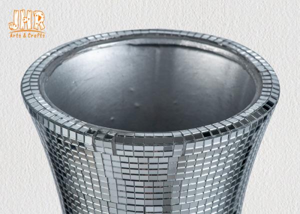 Vasos decorativos da fibra de vidro dos vasos do vidro de mosaico dos artigos de Homewares dos vasos da tabela da peça central da trombeta